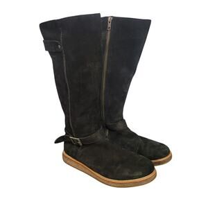Ugg Australia Black Suede Water Resistant Riding Boots - Size 9